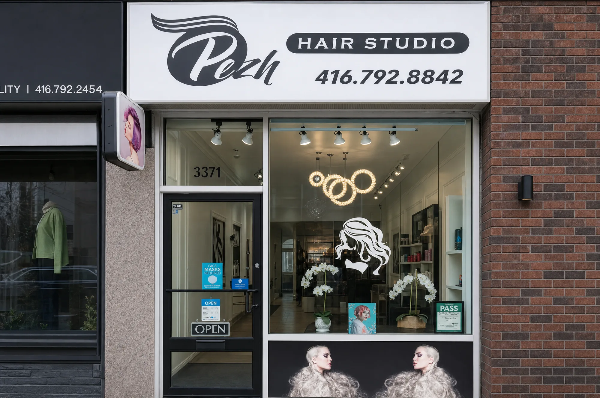 Pezh Hair Studio storefront at 3371 Yonge Street